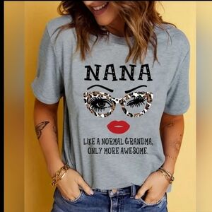 Cute Gray Nana "Like a Normal Grandma, Only More Awesome" Graphic -T-Shirt-XXL